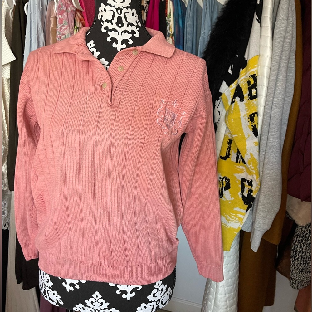 Pink Ribbed Women's Sweater - Picture 2 of 6